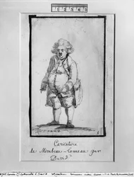 Karikatur von Andre Boniface Louis von Riqueti, Viscount von Mirabeau, Spitzname Mirabeau-Tonneau